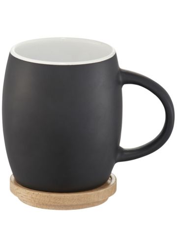 Hearth 400 Ml Ceramic Mug With Wooden Coaster