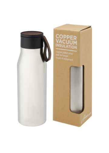 Ljungan 500 Ml Copper Vacuum Insulated Stainless Steel Bottle With Pu Leather Strap And Lid