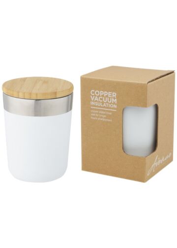 Lagan 330 Ml Copper Vacuum Insulated Stainless Steel Tumbler With Bamboo Lid