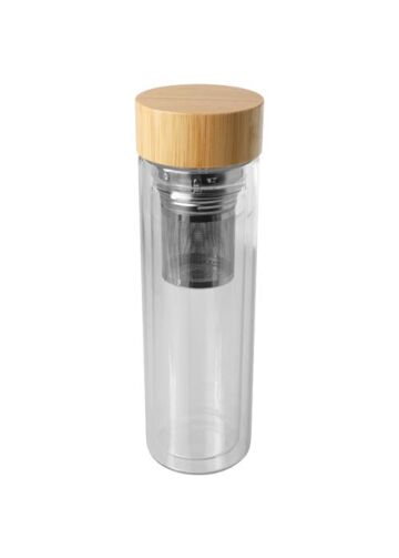 Bailey 400 Ml Borsilicate Glass Infuser Bottle With Bamboo Lid