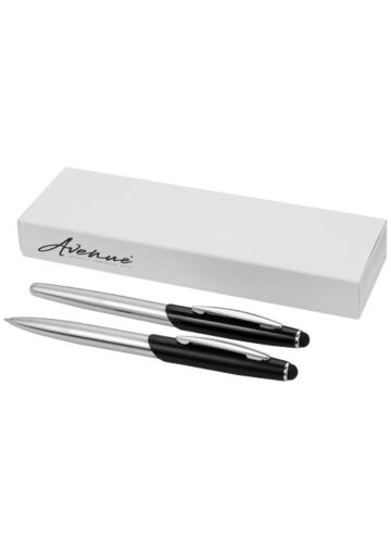 Geneva Stylus Ballpoint Pen And Rollerball Pen Set (Blue Ink)