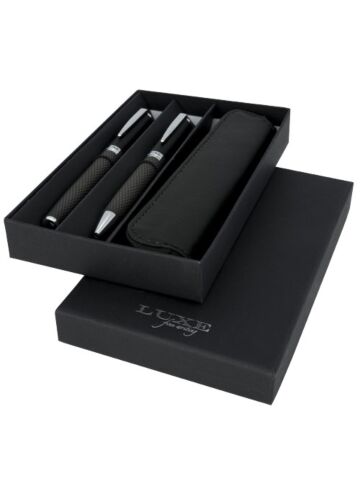 Carbon Duo Pen Gift Set With Pouch (Black Ink)