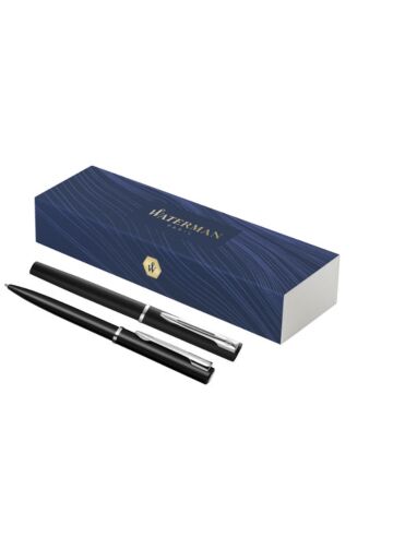Waterman Allure Ballpoint And Rollerball Pen Set (Blue Ink)