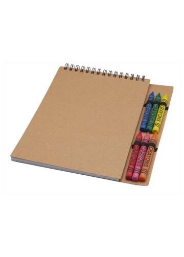 Doodle A5 Spiral Soft Cover Notebook And Crayon Set