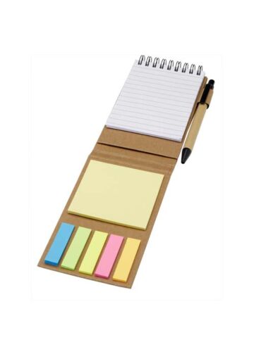 Flipper Sticky Notepad With Ballpoint Pen (Black Ink)