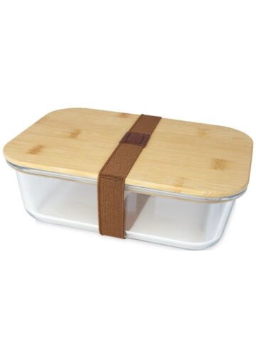 Roby 1000 Ml Glass Lunch Box With Bamboo Lid