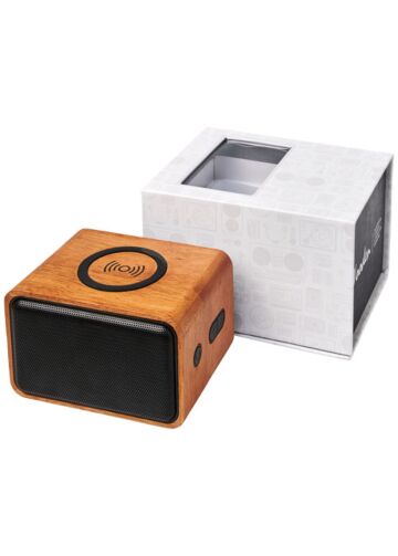 Wooden 3w Speaker With Wireless Charging Pad