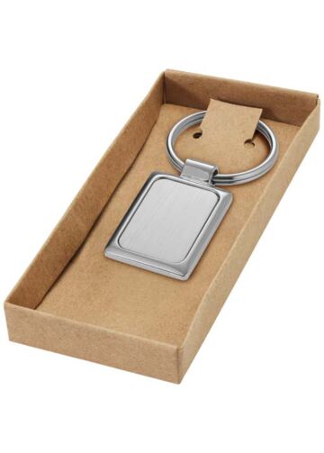 Sergio Rectangular Metal Keychain