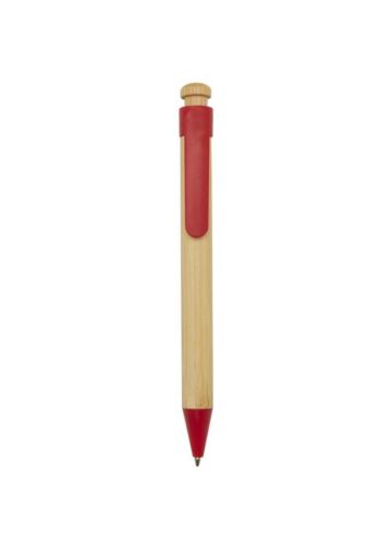 Rattan Bamboo And Recycled Plastic Ballpoint Pen (Black Ink)