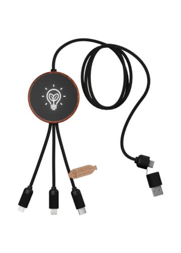 Scx.design C40 5-in-1 Rpet Light-up Logo Charging Cable And 10w Charging Pad