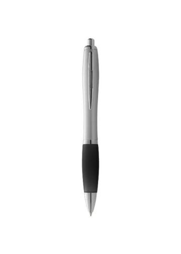 Nash Ballpoint Pen Silver Barrel And Coloured Grip (Blue Ink)