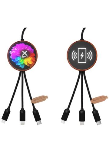Scx.design C40 5-in-1 Rpet Light-up Logo Charging Cable And 10w Charging Pad
