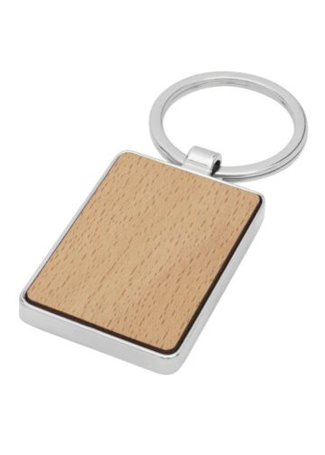 Mauro Beech Wood Rectangular Keychain