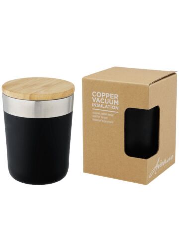 Lagan 330 Ml Copper Vacuum Insulated Stainless Steel Tumbler With Bamboo Lid